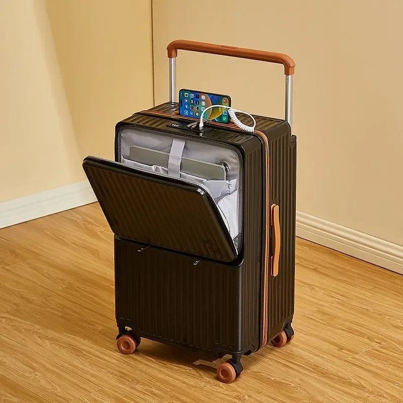 nouveau bagage à biellette large ouverture avant sac pour ordinateur portable valises de voyage multifonctions sac de cabine de 20 pouces boîtier de chariot de grande taille