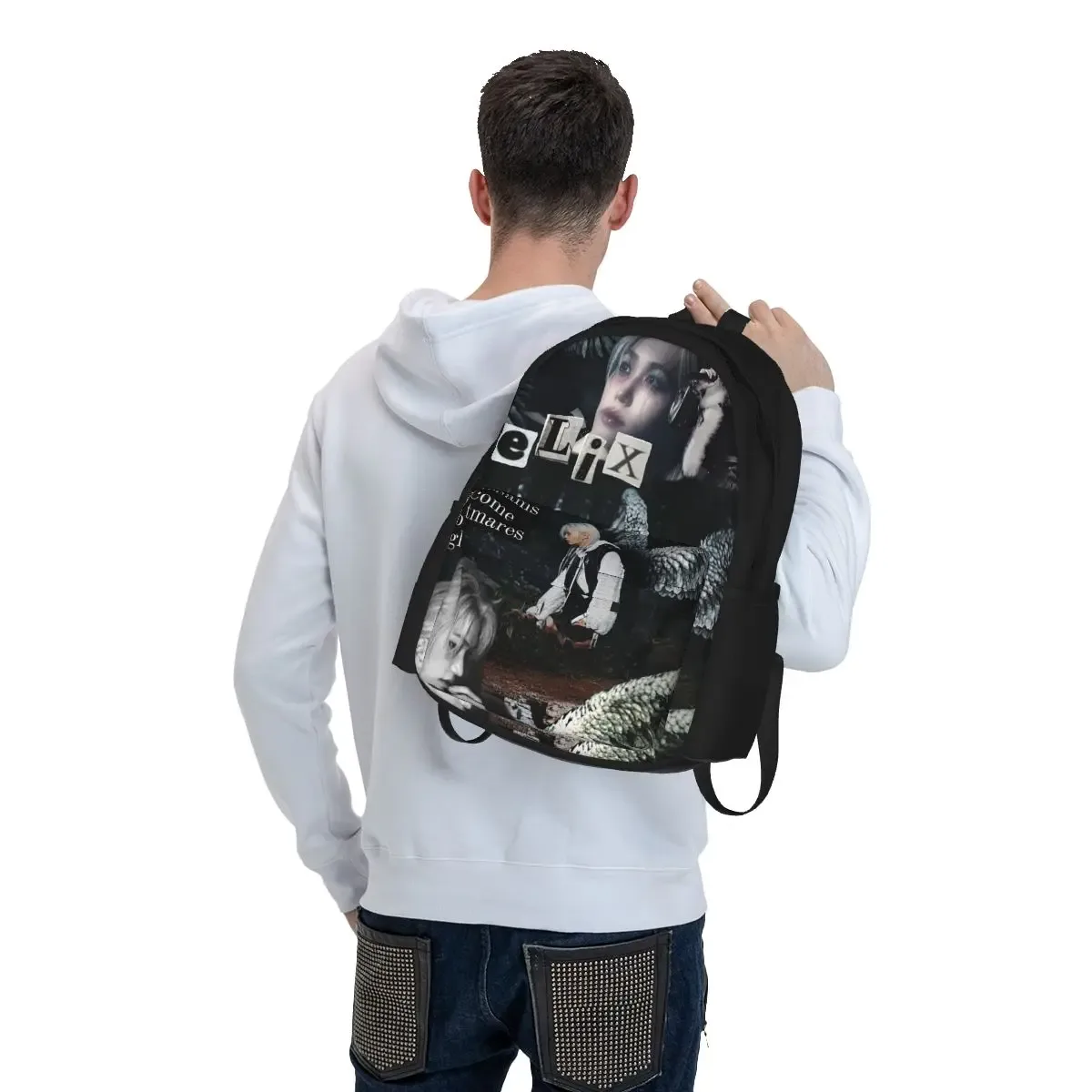 felix coréen kpop chanteur sacs à dos garçons filles bookbag grande capacité enfants sacs d'école ordinateur portable sac à dos sac à bandoulière