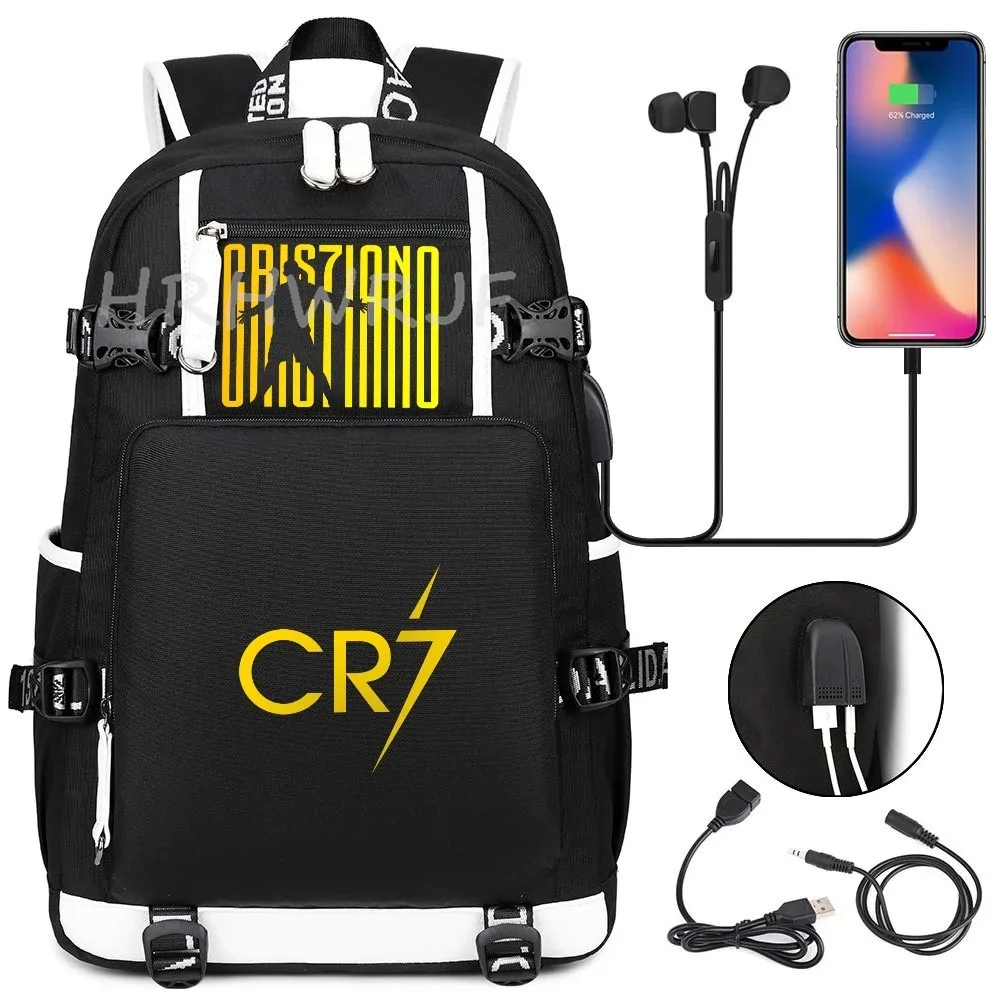 sac à dos camouflage cr7 pour ordinateur portable, sac à dos de randonnée, sacs d'école de 18 pouces, sacs d'école imperméables usb de grande capacité, sac à dos mochilas