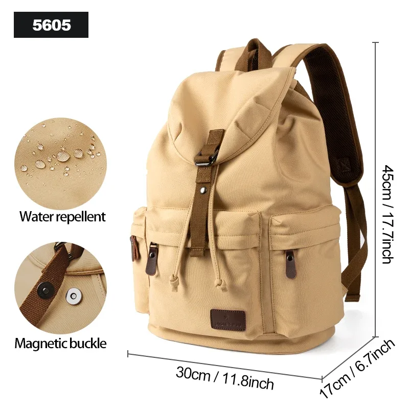 sac à dos vintage pour homme moyyi, grande capacité, pour ordinateur portable 15,6 pouces, sac décontracté pour les trajets quotidiens, voyage, sac d'école durable de qualité supérieure, unisexe