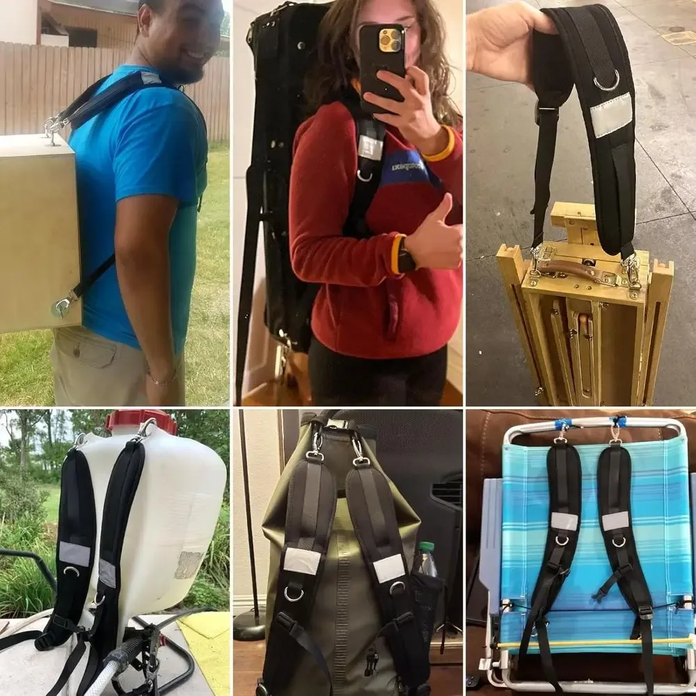 accessoires de sac à dos noir, sangles en tissu oxford, absorption des chocs, sangle de remplacement, sangle d'épaule, escalade et randonnée