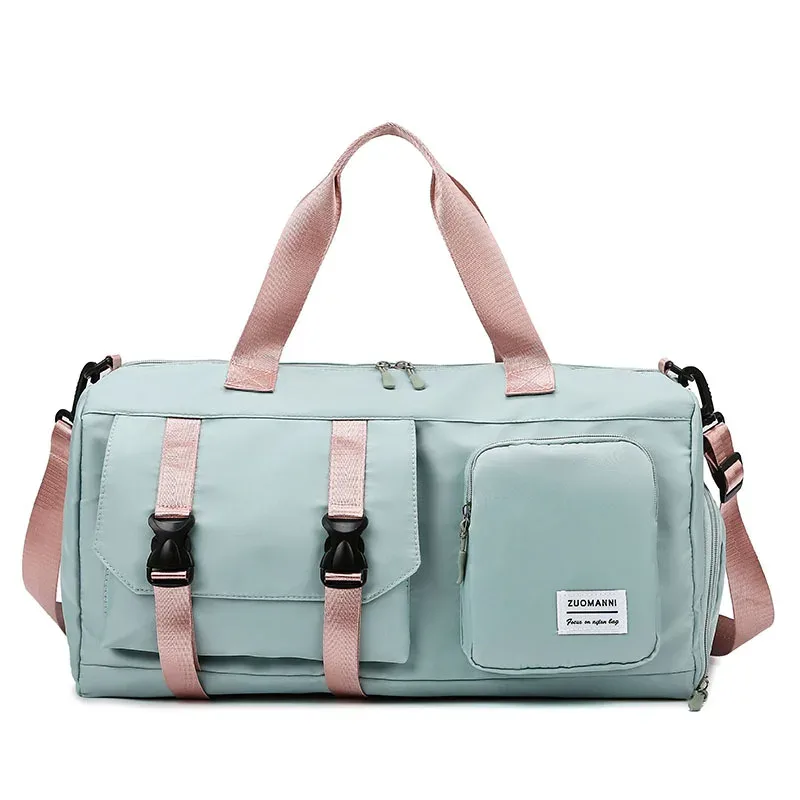 sac de voyage imperméable avec compartiment séparé pour chaussures, sac de sport à compartiments sec/humide, sac bandoulière pour yoga et courts séjours