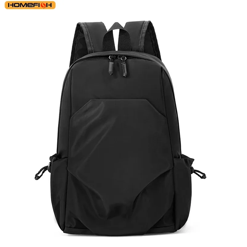 Sac à dos mini homme HOMEFISH tendance noir 2026 en toile imperméable, sac à bandoulière de voyage, petit sac à dos de créateur pour homme