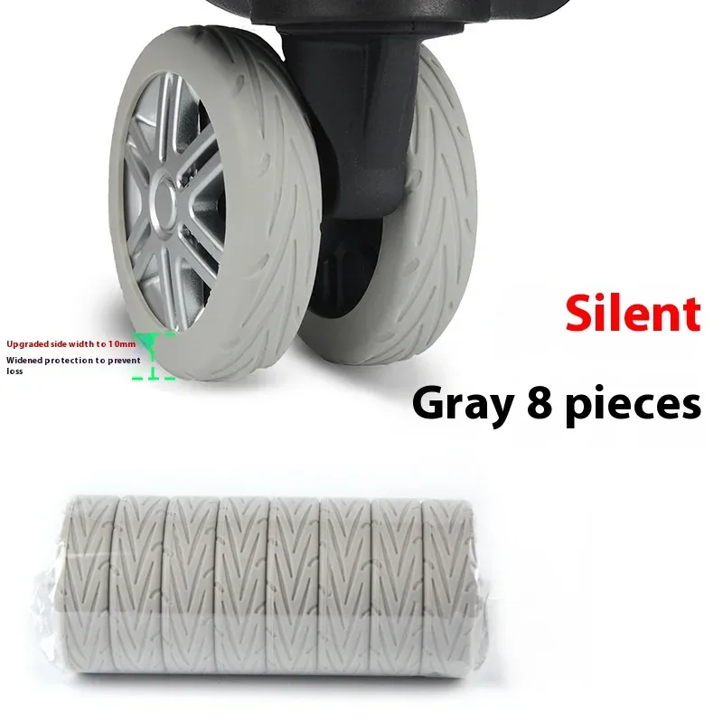 housses de protection pour roues à bagages, 8 pièces, résistantes à l'usure, anti-bruit, en silicone, pour roue rotative de 2 à 2.4 pouces