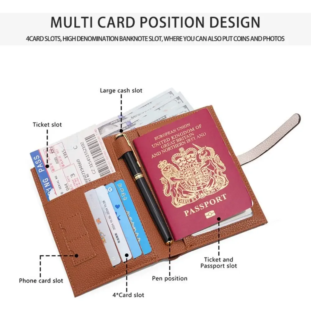 porte-cartes créatif en pu, étui de passeport, porte-billets, portefeuille pliable, étui multifonctionnel pour cartes, sac de rangement pour cartes, pour femme