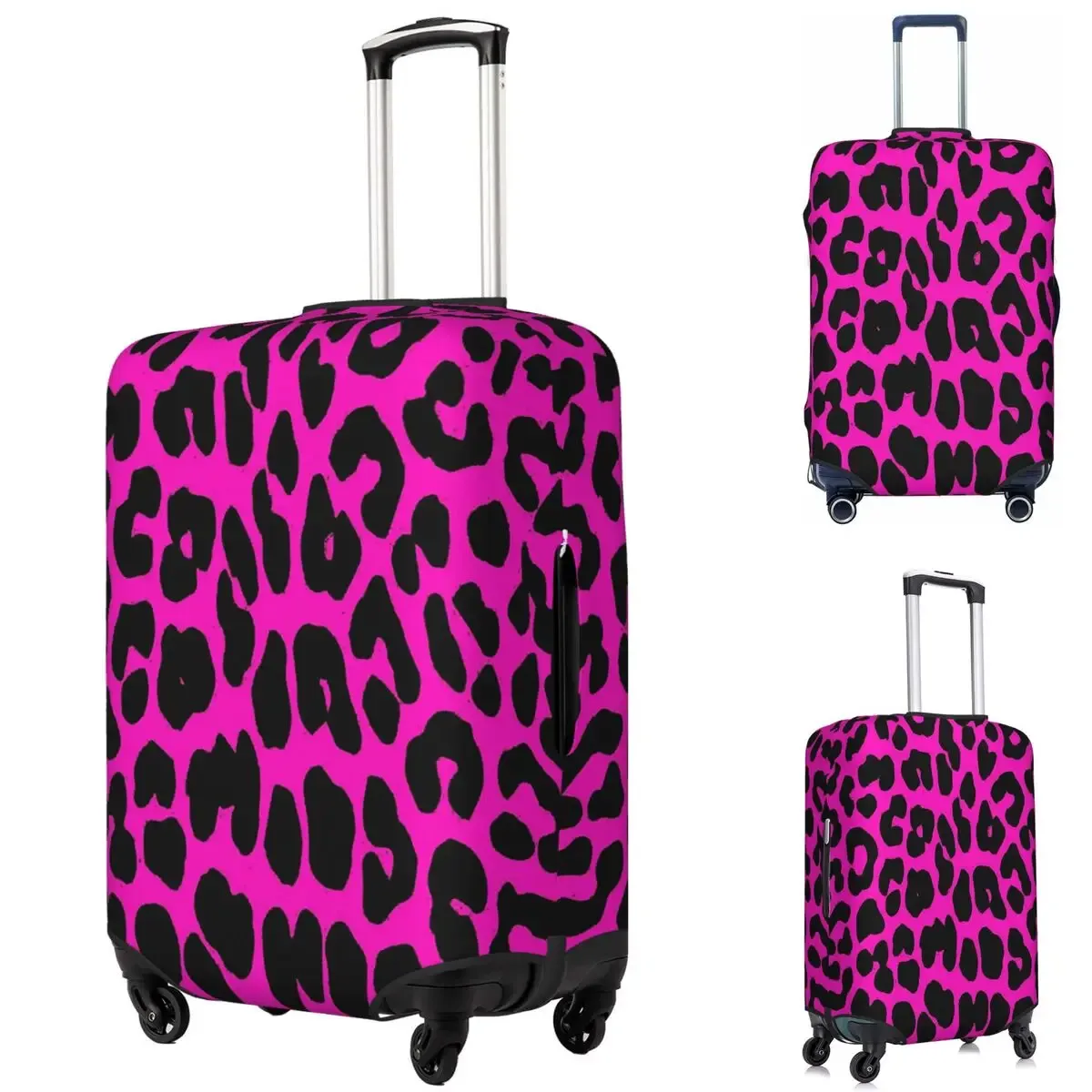 housse de protection pour valise à motif léopard (rose), housse de protection élastique pour bagages de voyage