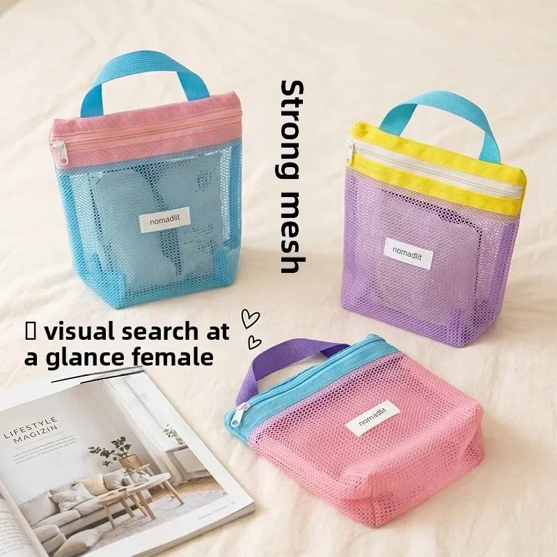 sac de toilette portable, sac cosmétique de voyage et de natation, sac à main pour voyage d'affaires, sac de bain en maille imperméable, sac de sport et de plage, sac de rangement