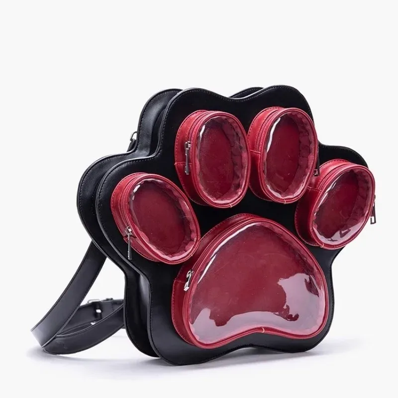 sac à dos patte de chat de dessin animé pour femmes, sac en pu, sac d'école mignon pour filles, sac à bandoulière de loisirs de haute qualité