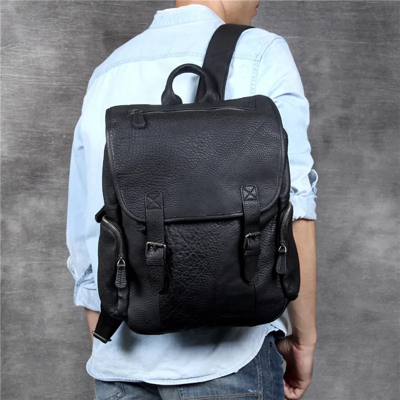 sr inforcasual sac à dos en cuir group naturel pour homme, cartable de luxe, voyage en plein air, haute qualité, noir, designer