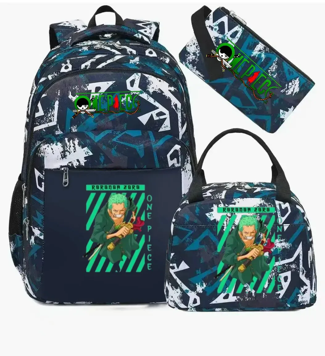 sac à dos one piece 3 pièces camouflage pour adolescents, sacs d'école pour ordinateur portable, sacs de voyage pour collégiens/lycéens, mochilas