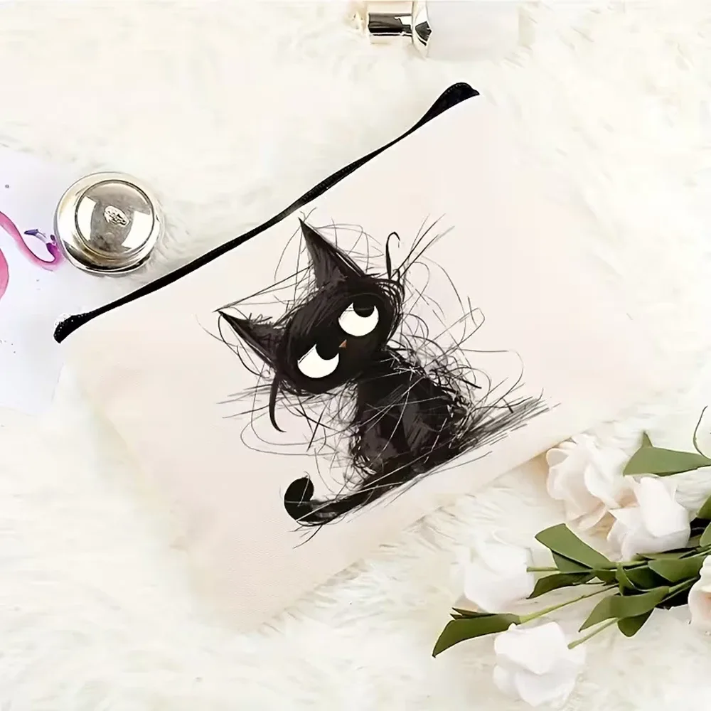 tilted cat design - durable, élégant, cadeau pratique, fermeture éclair pratique, meilleur cadeau pour vos pro
