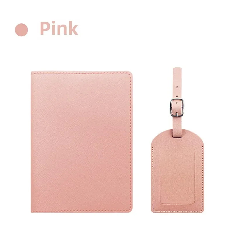 porte-passeport en cuir pu épais multicolore, couverture de passeport avec carte en papier, ensemble d'étiquettes de bagage