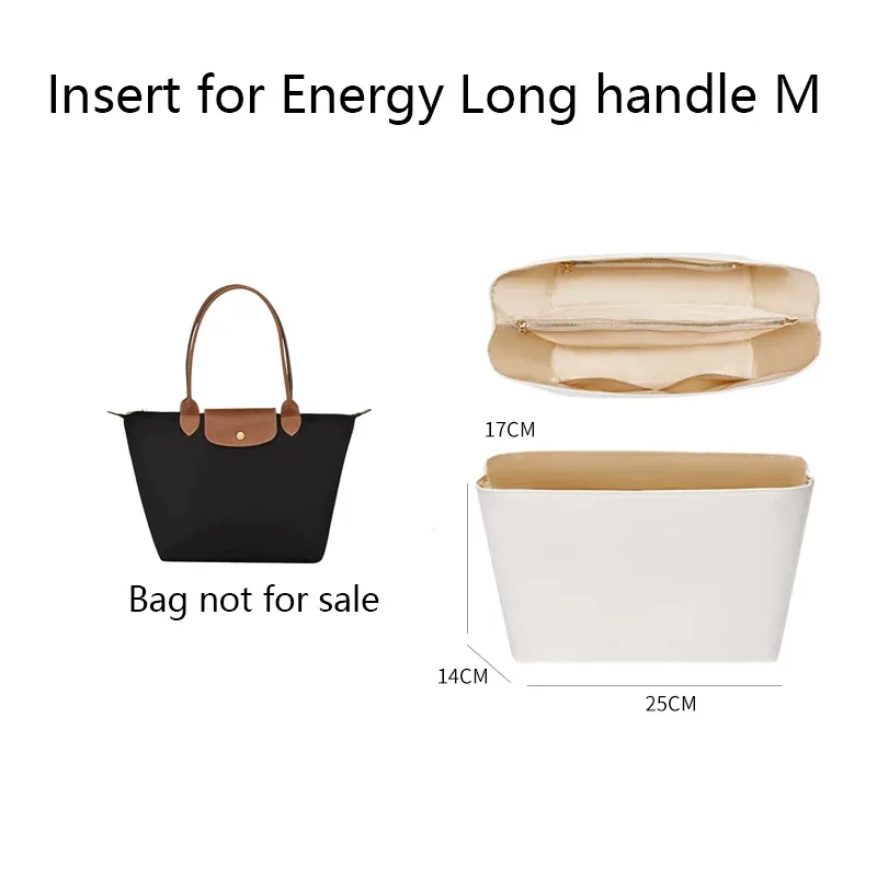 organisateur de sac pour longchamp energy small medium mini, insert en papier dupont, accessoires de sac intérieur