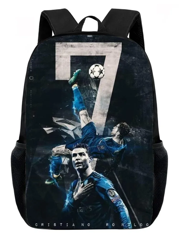sacs à dos cr7 imprimés pour enfants, sacs d'école décontractés pour adolescents, garçons et filles, sac à dos d'école de 15 pouces, mochilas de voyage pour l'école primaire