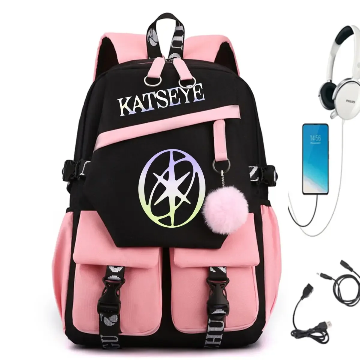 sacs d'école y2k katseye pour adolescentes, style coréen ulzzang, cadeau de rentrée scolaire, sac à dos pour étudiantes, sac de voyage imprimé kpop girls group