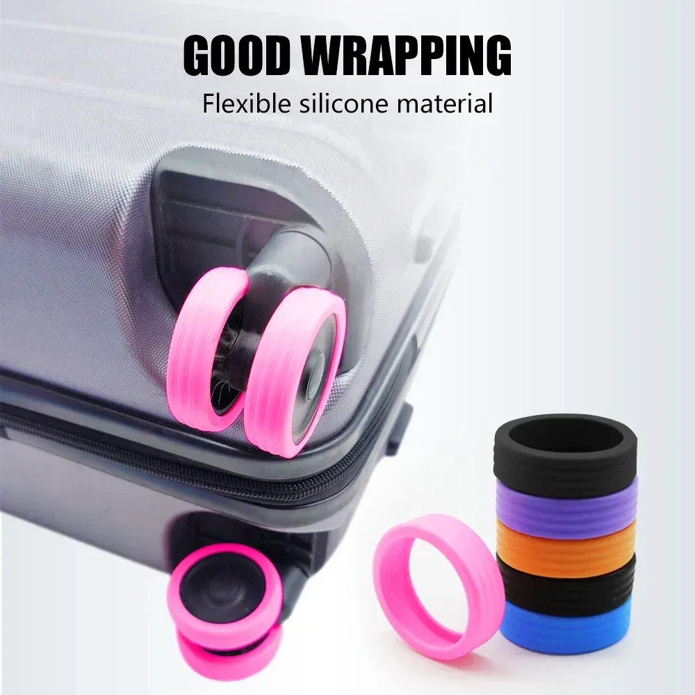 16 protections de roues en silicone pour valise, housse de protection de roues de compartiment à bagages, manchon de roulettes silencieuses pour valise, accessoires de valise
