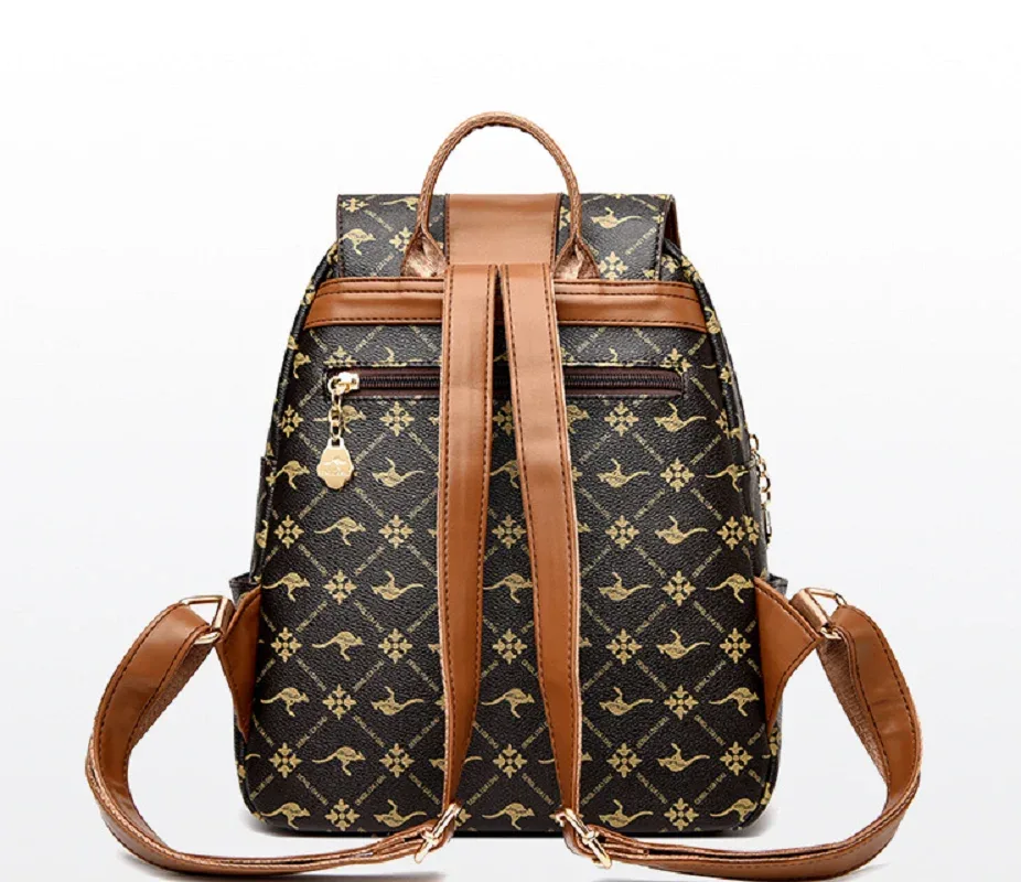 sacs à dos en cuir imprimé de luxe pour femmes, nouvelle mode, sacs à bandoulière de voyage de grande capacité, fourre-tout pour ordinateur portable, sac d'école