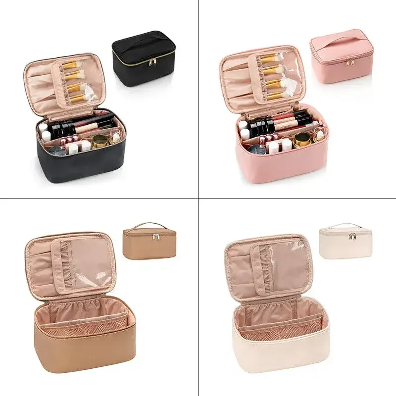 sac de rangement de toilette étanche en pu de grande capacité, sac de cosmétiques portable de voyage à la mode pour femmes et hommes