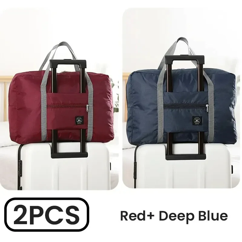lot de 2 sacs de voyage pliables pour les compagnies aériennes, sac de transport, sac de week-end, sac de nuit, sac de transport pour l'hôpital, sac de sport pour femmes et hommes
