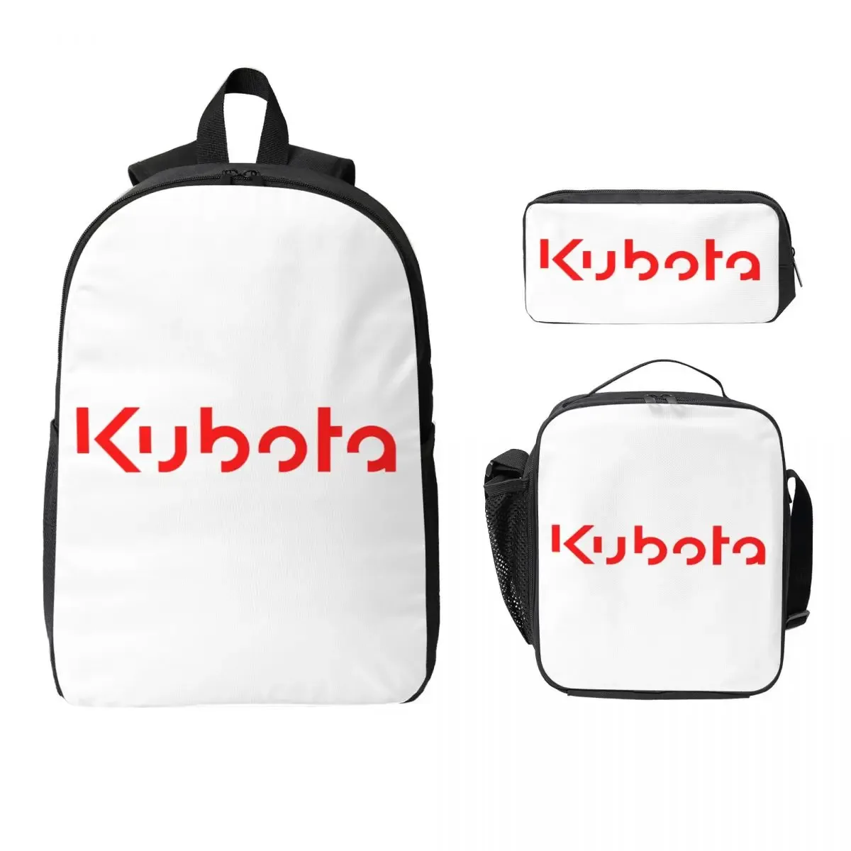 kubota tracteur sac à dos étudiant garçons filles bookbag sac d'école ordinateur sacs à bandoulière 3ps sac à déjeuner isolé trousse à crayons