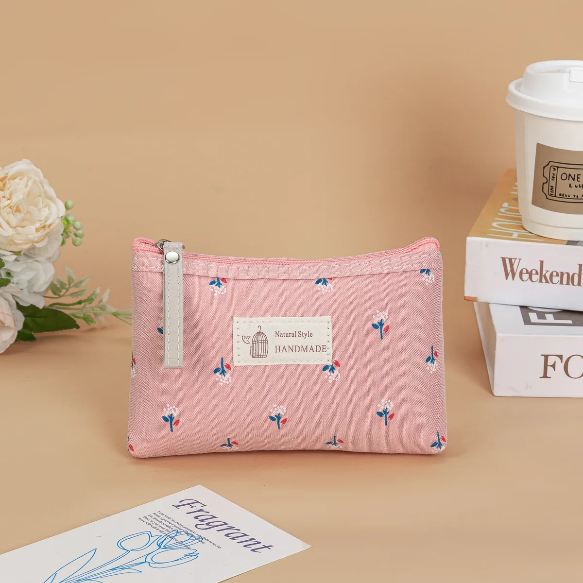 trousse de maquillage imprimée sur toile pour femmes, étanche, portable, style instagram, trousse à crayons pour étudiants, sac de rangement de voyage pour articles de toilette