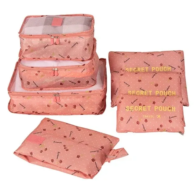 ensemble de 6/7 pièces, sac de rangement de voyage, grande capacité, bagages, vêtements, tri, organisateur, valise, pochette, étui, chaussures, emballage, sac cube