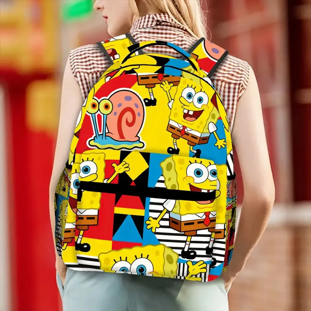 sac à dos bob l'éponge, sac d'école de dessin animé, sac à dos de voyage léger pour garçons et filles