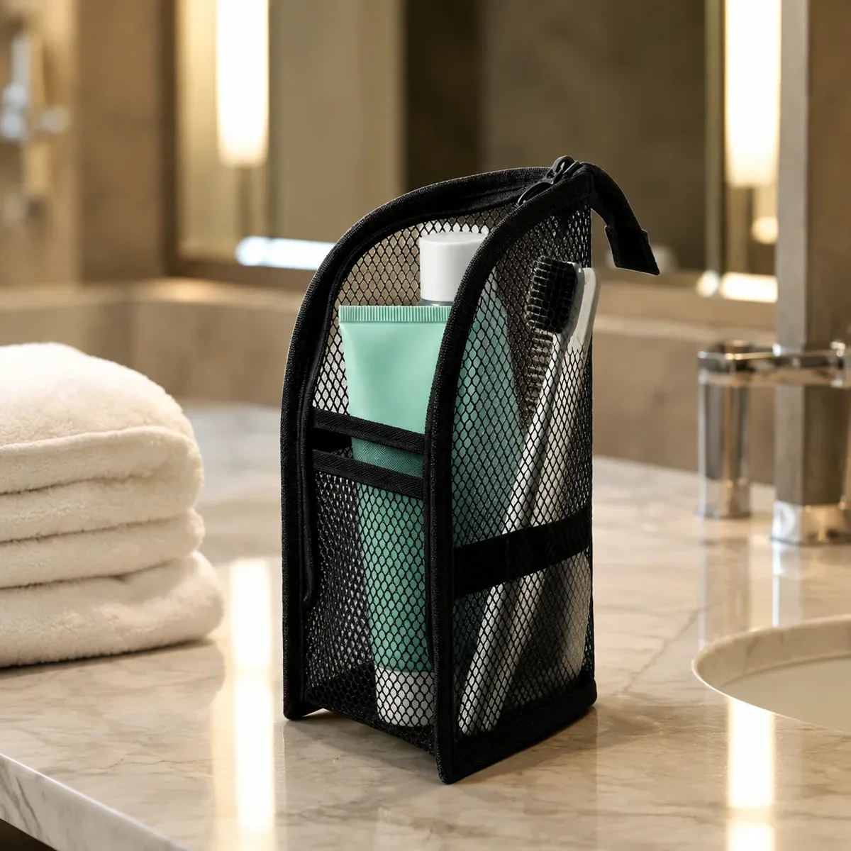 trousse de toilette autoportante en eva, étanche, organisateur de voyage portable, pochette de lavage pour cosmétiques, idéale pour les voyages d'affaires et les escapades de fin de semaine.