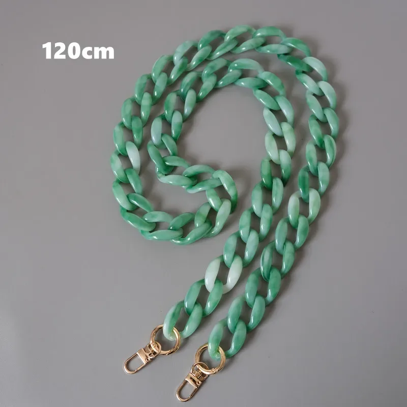 nouvelle chaîne de sac à main femme tendance, accessoire mignon en résine acrylique verte, sangle de luxe pour sac à bandoulière et pochette femme