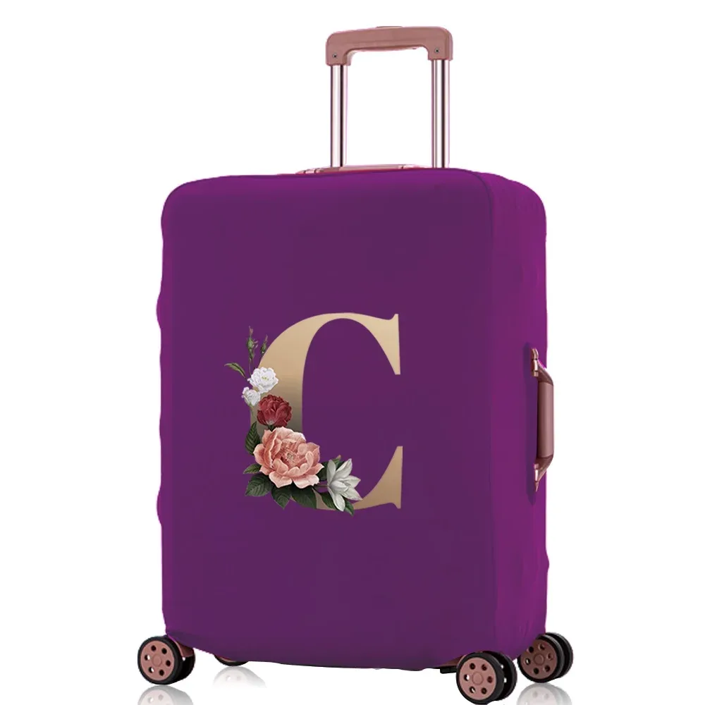 juste de protection élastique pour bagages, housses anti-poussière, motif lettre dorée, valise trolley, sac de voyage, 18-32