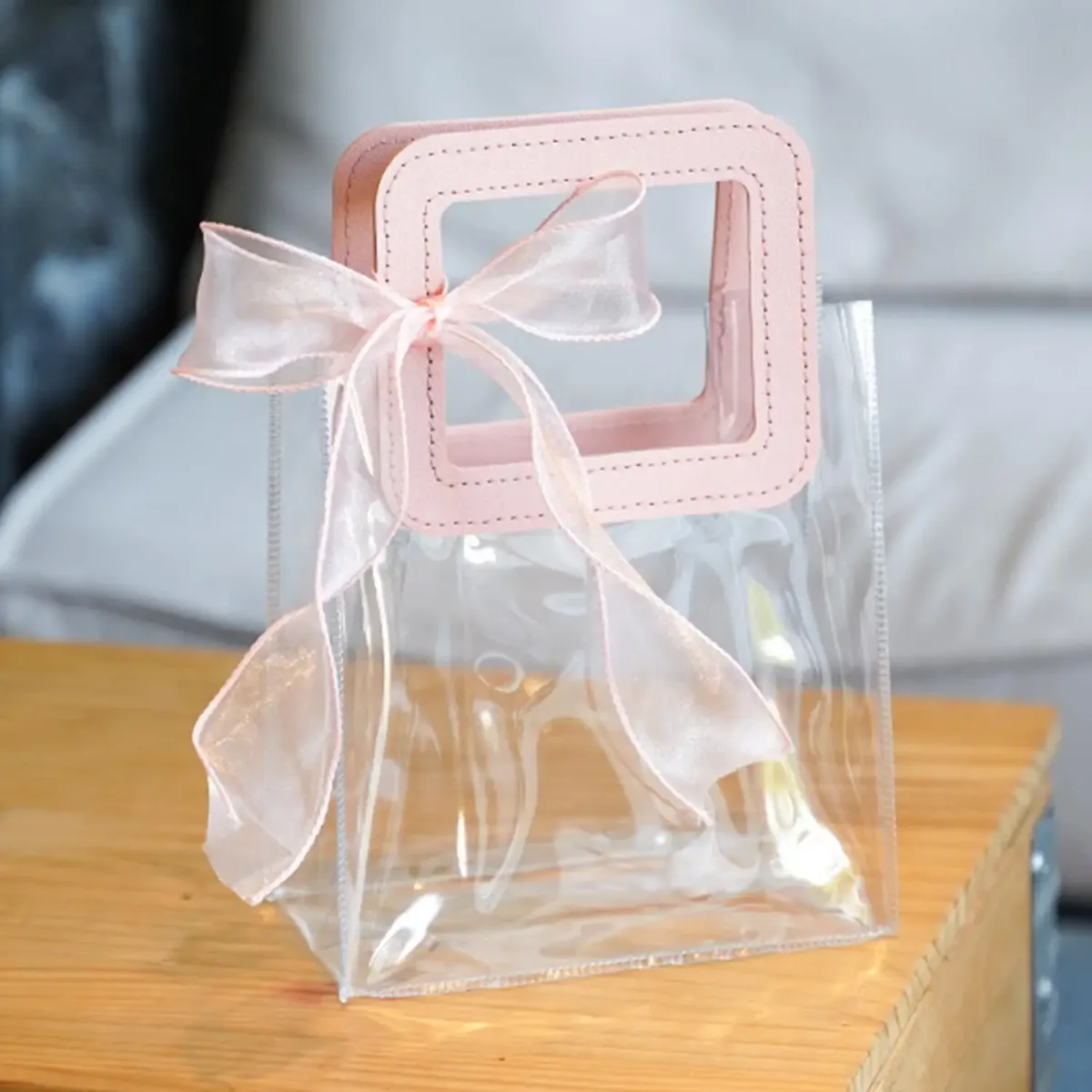 sac à main transparent pour voyage, sacs cadeaux de mariage, sac fourre-tout transparent, sac à cosmétiques, bouquets de fleurs, anniversaire