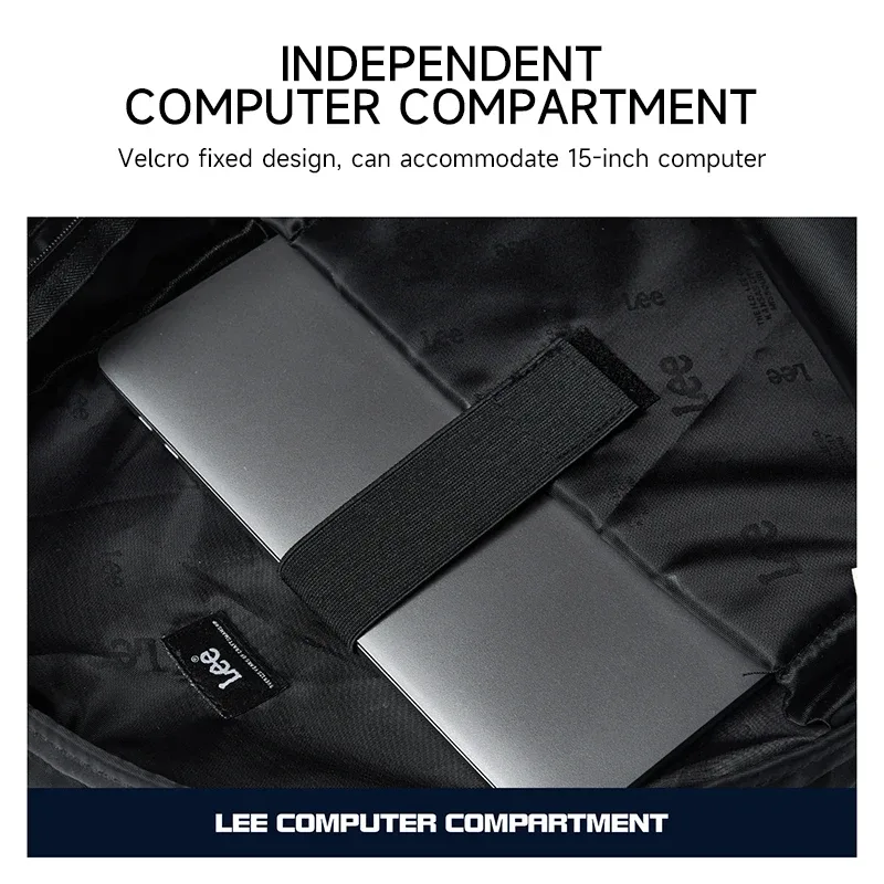 lee grande capacité voyage 15.6 pouces sac à dos pour ordinateur portable pour homme femmes imperméable décontracté en nylon adolescents collège sac d'école mâle