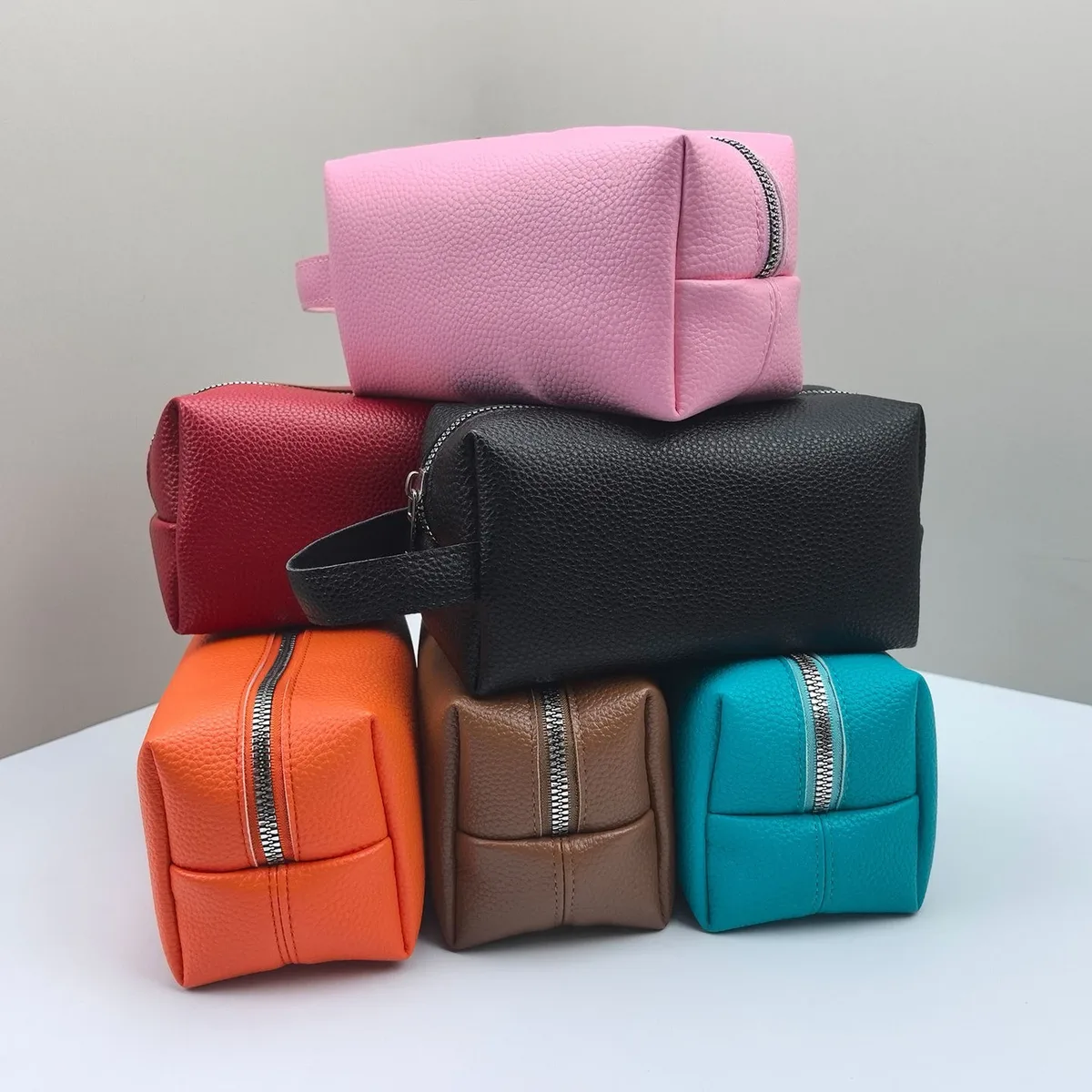 sac de rangement de cosmétiques en cuir pu, trousse de maquillage multifonctionnelle, organisateur de toilette portable de grande capacité