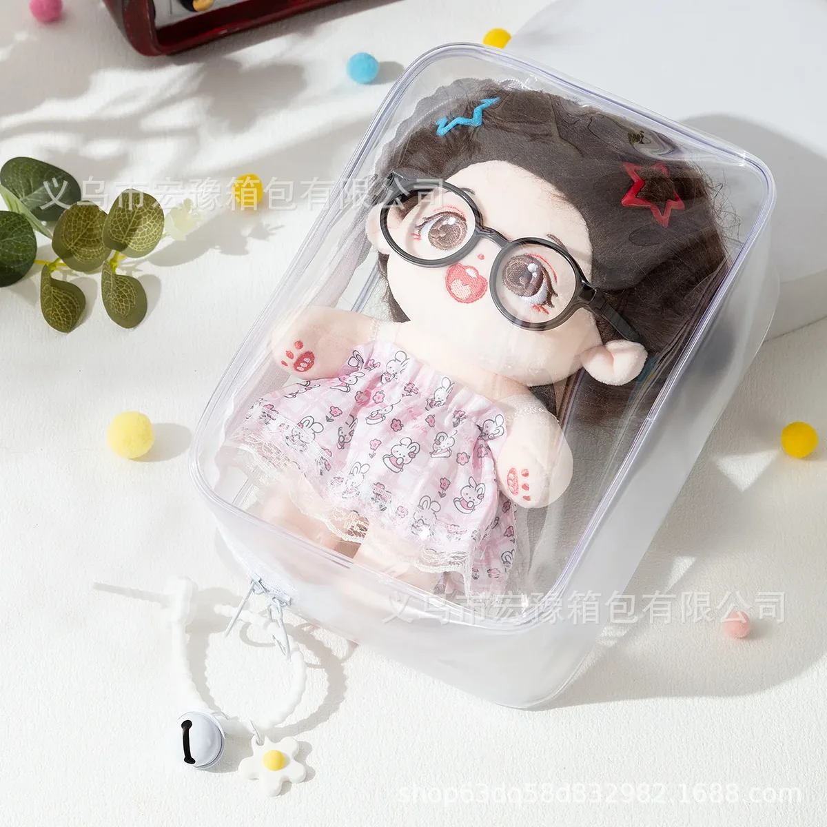 étui de protection en coton épais labubu pour poupée, anti-poussière, transparent, sac de transport pour poupée, sac de rangement pour poupées