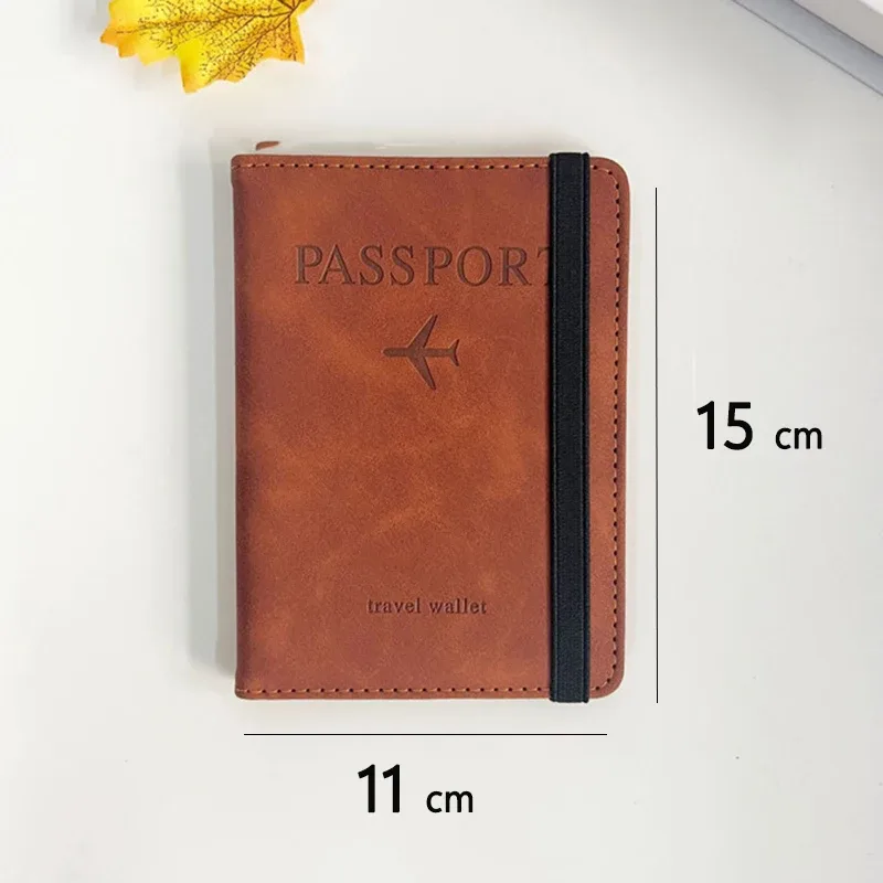 rfid anti blocage mince porte-passeport housse portefeuille de voyage pour hommes femmes multi-fonction id porte-carte bancaire accessoires