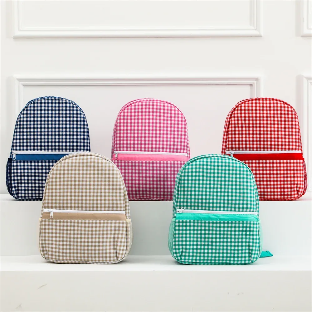 Sac à dos scolaire pour tout-petits, sac à dos mignon à carreaux pour filles, enfants, 12 pouces pour la maternelle, 15 pouces pour les adolescents du secondaire