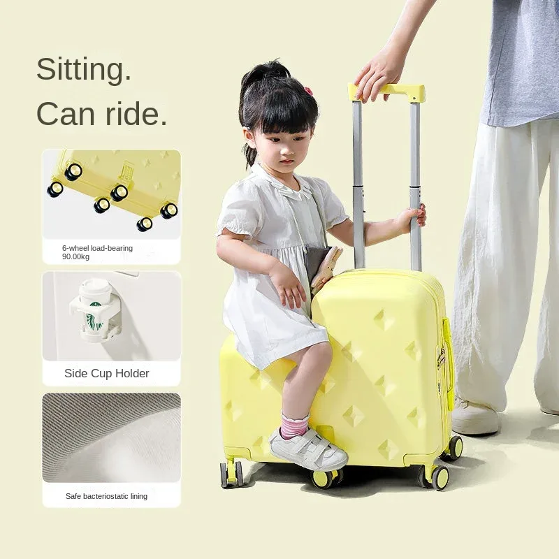 valise à roulettes 2-en-1 pour enfants, petite valise de cabine 18/20 pouces avec porte-gobelet pour garçons et filles, idéale pour les étudiants