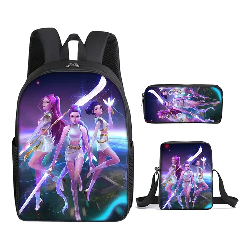 sac à dos pour enfant avec poche avant, sacs à bandoulière, trousses à crayons pour les enfants de 5 à 10 ans, sacs d'école kpop demon hunters pour garçons et filles
