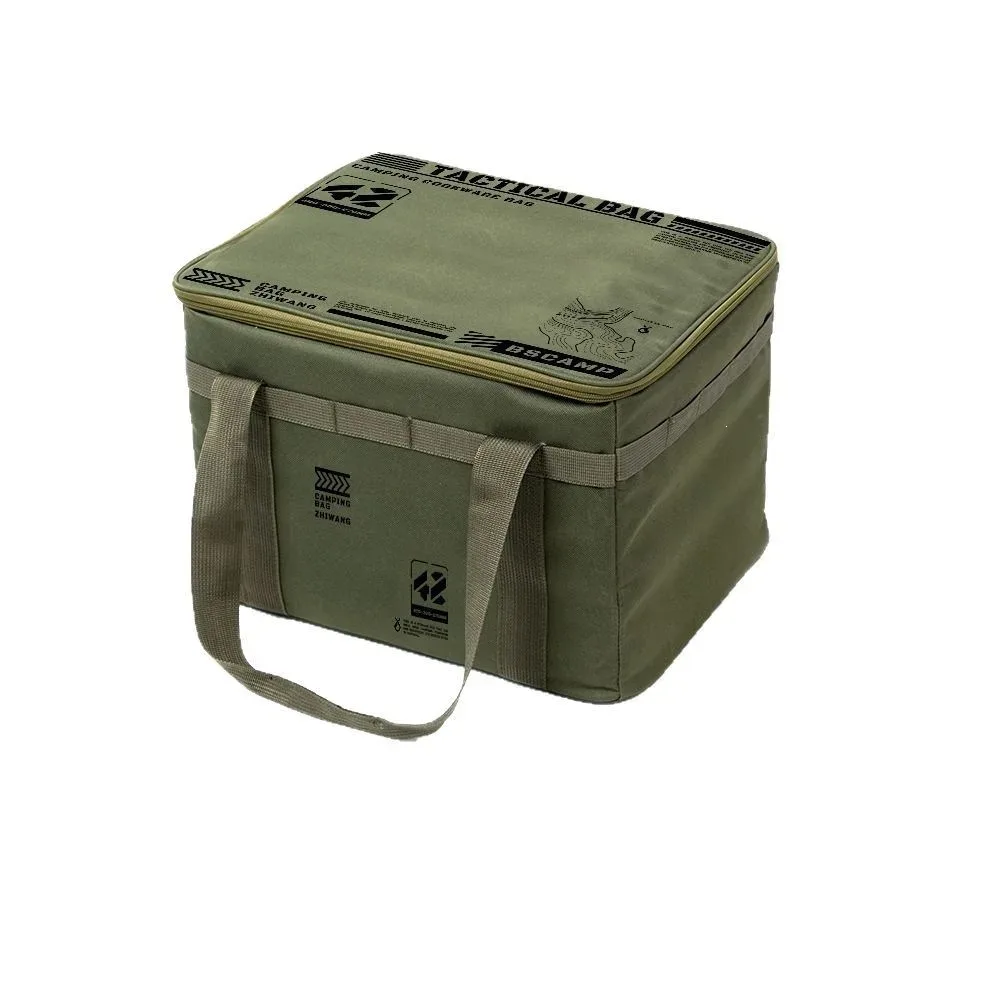 sac de rangement tactique pour le camping 30-42l - boîte pliable isolée pour pique-nique, vaisselle et équipement de terrain, imperméable