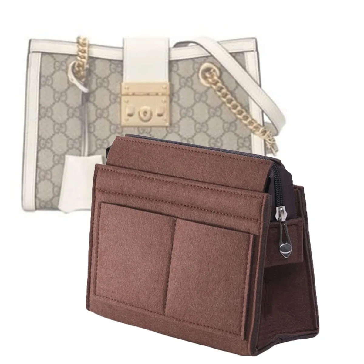 sac à main en feutre multi-poches, sac fourre-tout, sac à main