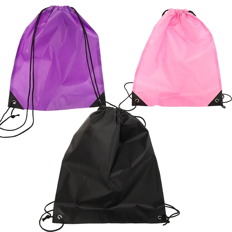 Sac à dos en nylon durable avec cordon de serrage, sac de rangement pour sports de plein air et salle de sport, sac de voyage léger pour activités