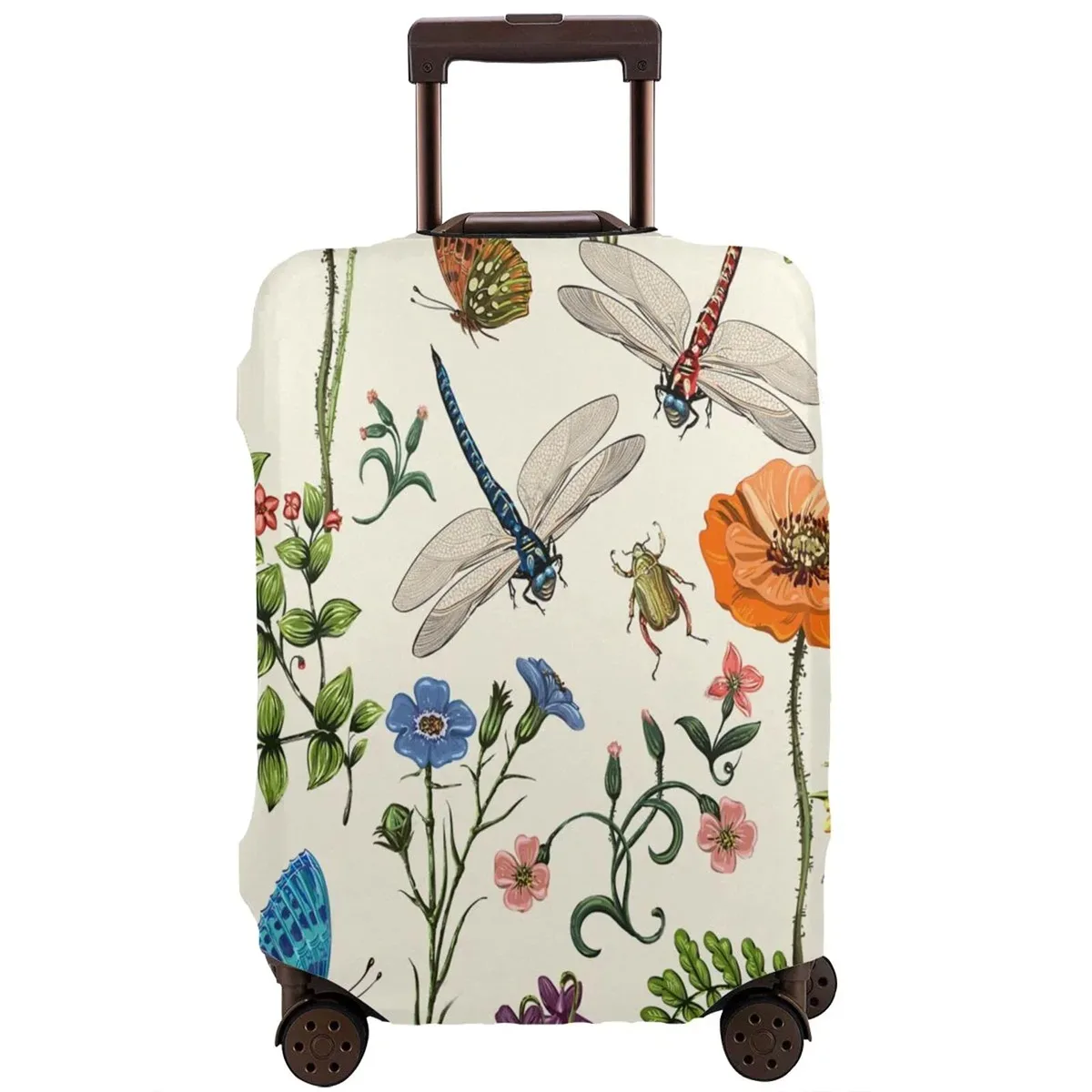 juste de valise florale libellules, d343-verde, housse de protection pour bagages, bagages de voyage, housses de bagages d'aéroport, convient à 18 "-32"