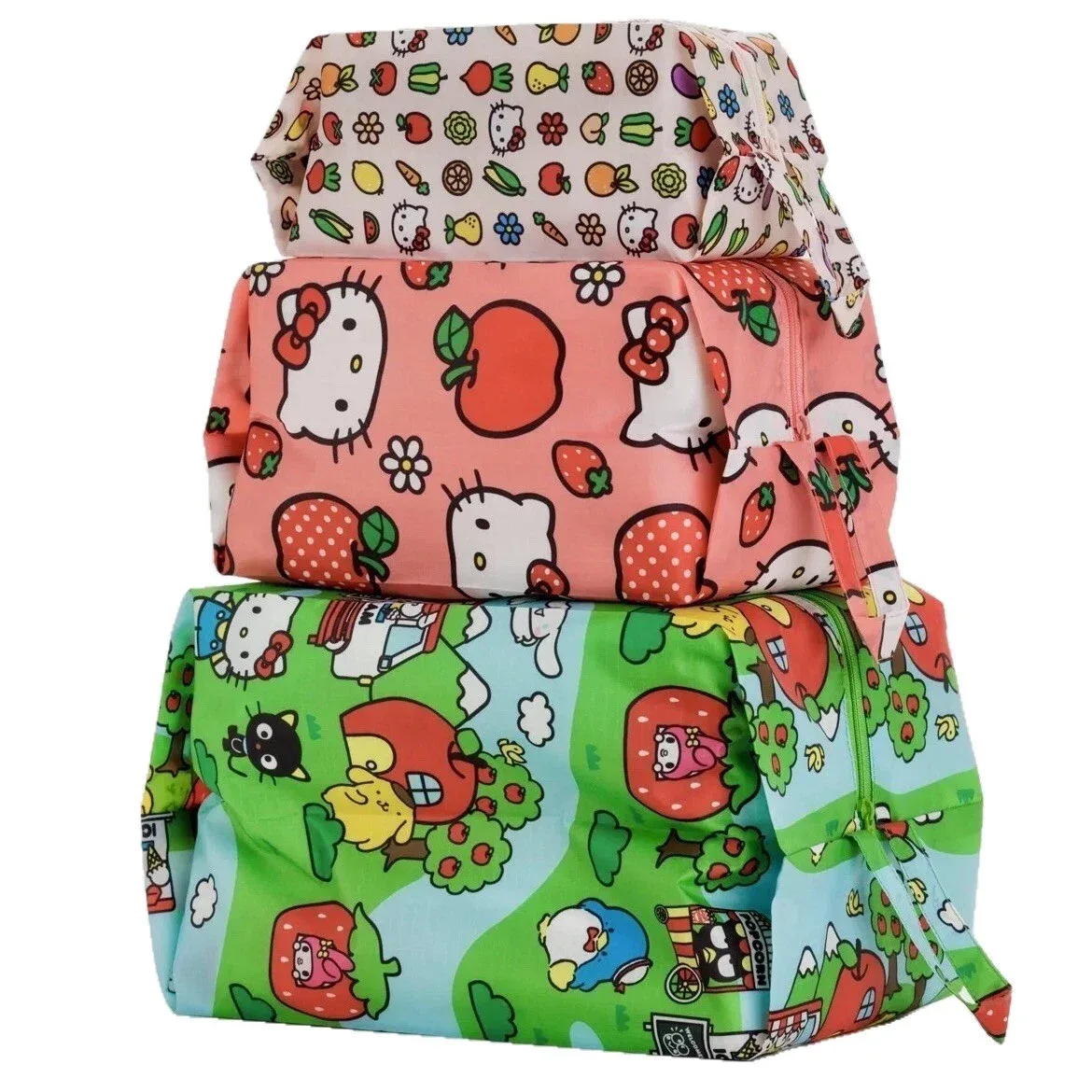 sac de rangement de voyage hello kitty, ensemble de trois pièces, organisateur de bagages pour la maison et les voyages, tri portable des vêtements, des sous-vêtements et des chaussettes b