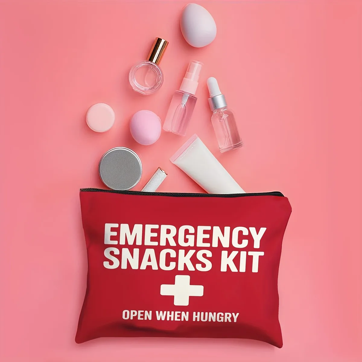 sac de trousse de premiers secours et de collations d'urgence avec symbole de la croix rouge – organisateur portable, rangement de produits de toilette et de fournitures pour trousse de premiers secours