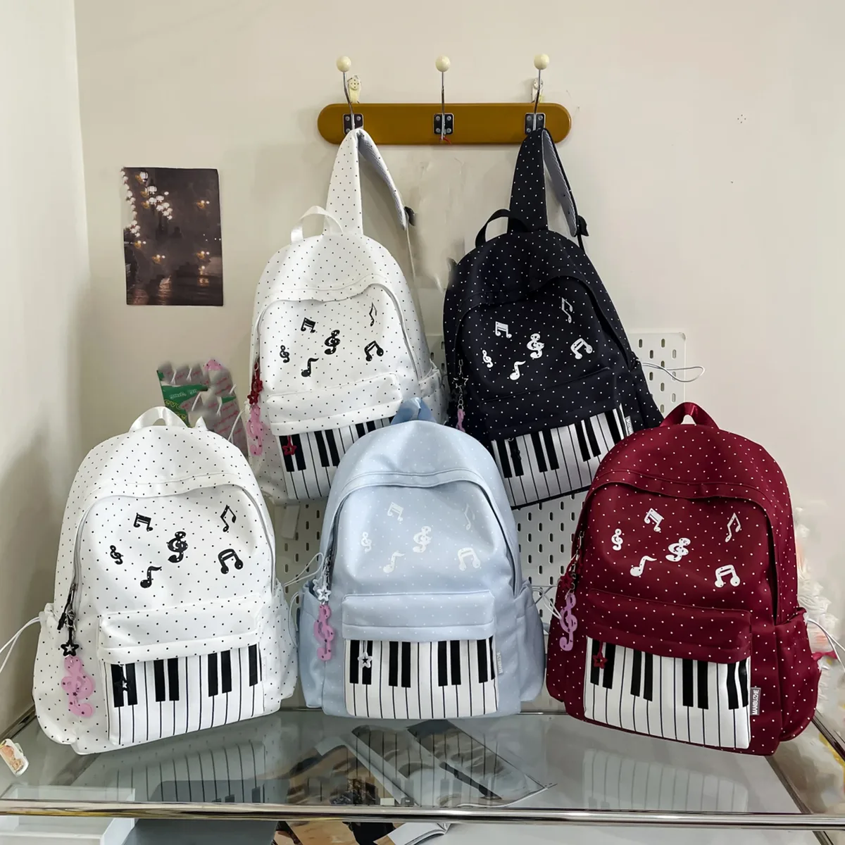 sac à dos sur le thème du piano, sacs à dos élégants pour ordinateur portable, sac à dos décontracté à motif de piano, sac à dos tendance et preppy pour étudiants