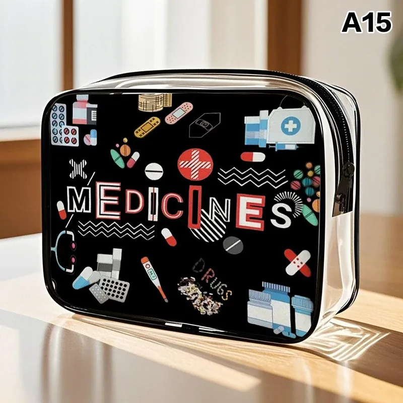sac de voyage grande capacité pour médicaments et cosmétiques pour femmes, organisateur de rangement à fermeture éclair pour usage extérieur