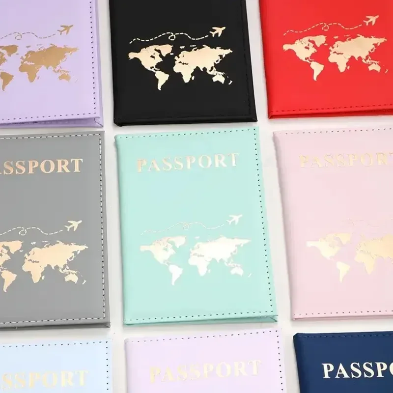 porte-passeport en pu mignon, couvertures de passeport de voyage pour couple, housse de protection, porte-carte d'identité et carte de crédit, accessoires de voyage