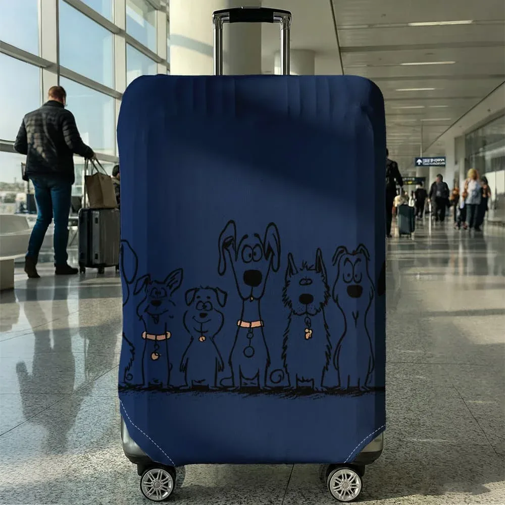 housse de protection pour bagages à motif de chien, adaptée aux bagages de 18 à 32 pouces, avec poignées, accessoires de voyage