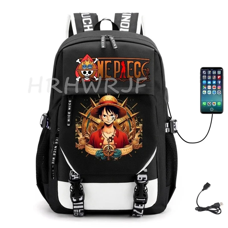 sac à dos one piece en nylon monkey d luffy pour femmes et hommes, sacs d'école décontractés pour voyage en plein air, sac à dos de randonnée, mochilas de sport