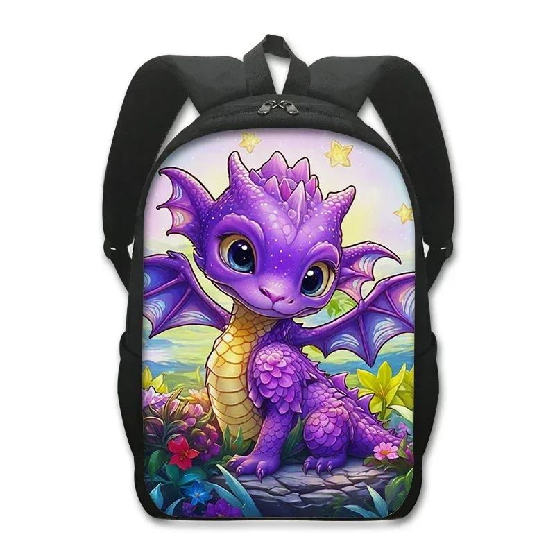 sac à dos dragon de dessin animé pour étudiants, sac à dos fantaisie avec imprimé dragon magique, sac à dos pour ordinateur portable pour femmes et hommes, sac à dos de voyage en plein air